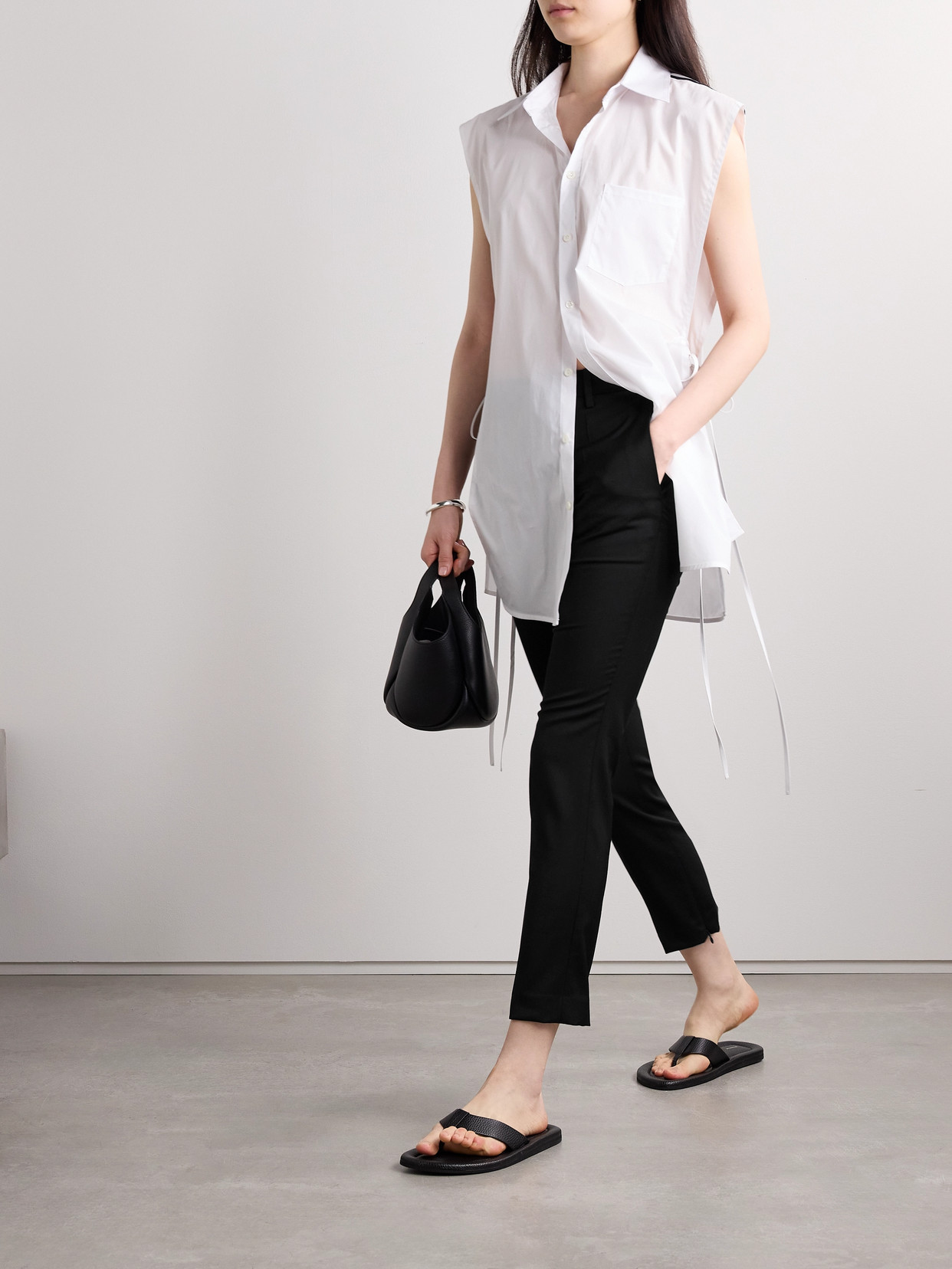 Helmut Lang Wool-twill Slim-leg Pants In Black