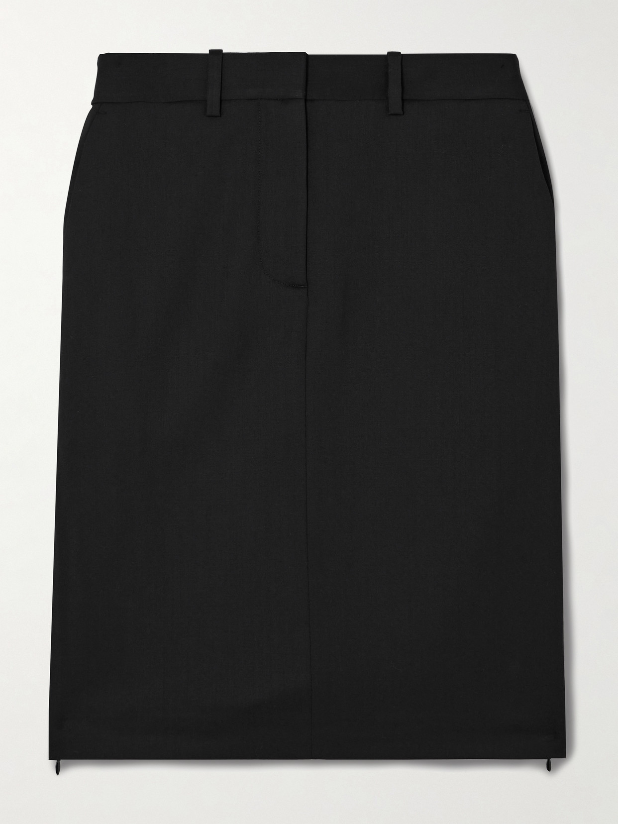 Helmut Lang - Car Zip-detailed Virgin Wool Skirt - Black