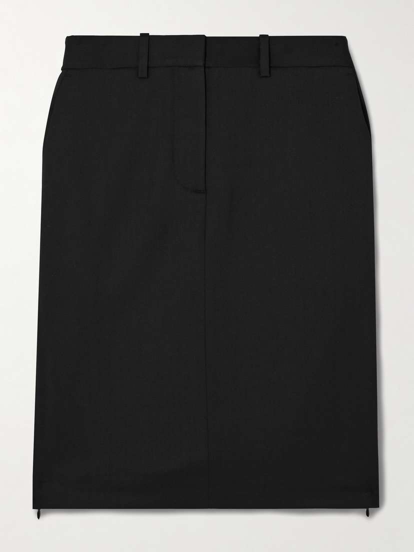Helmut Lang Car Zip-detailed Virgin Wool Skirt