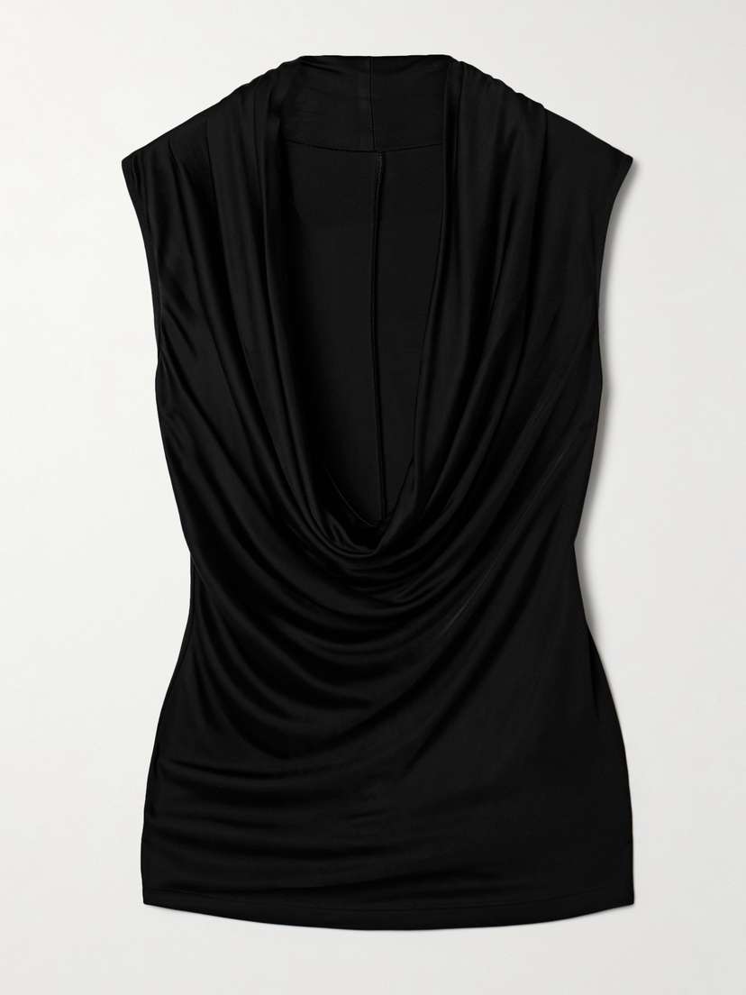Helmut Lang Draped Satin-jersey Top