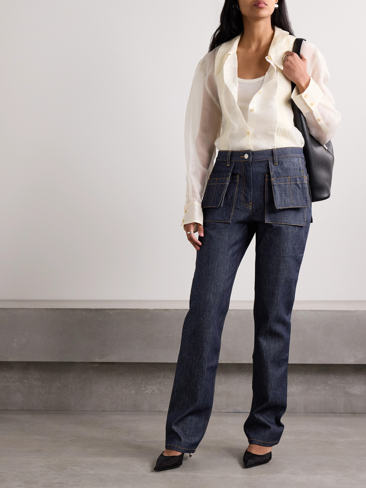 Helmut Lang Utility Mid-rise Straight-leg Jeans In Blue