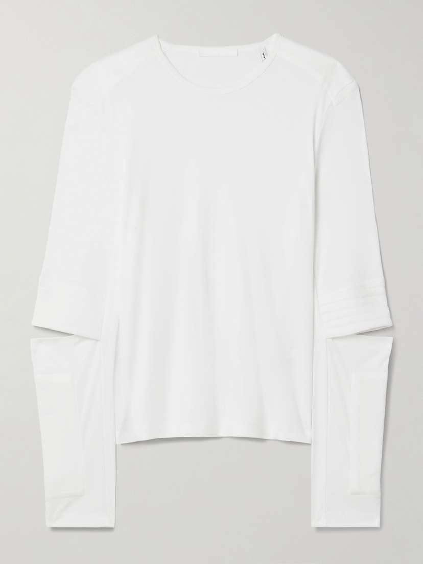 Helmut Lang Astro Cutout Padded Lyocell-jersey Top