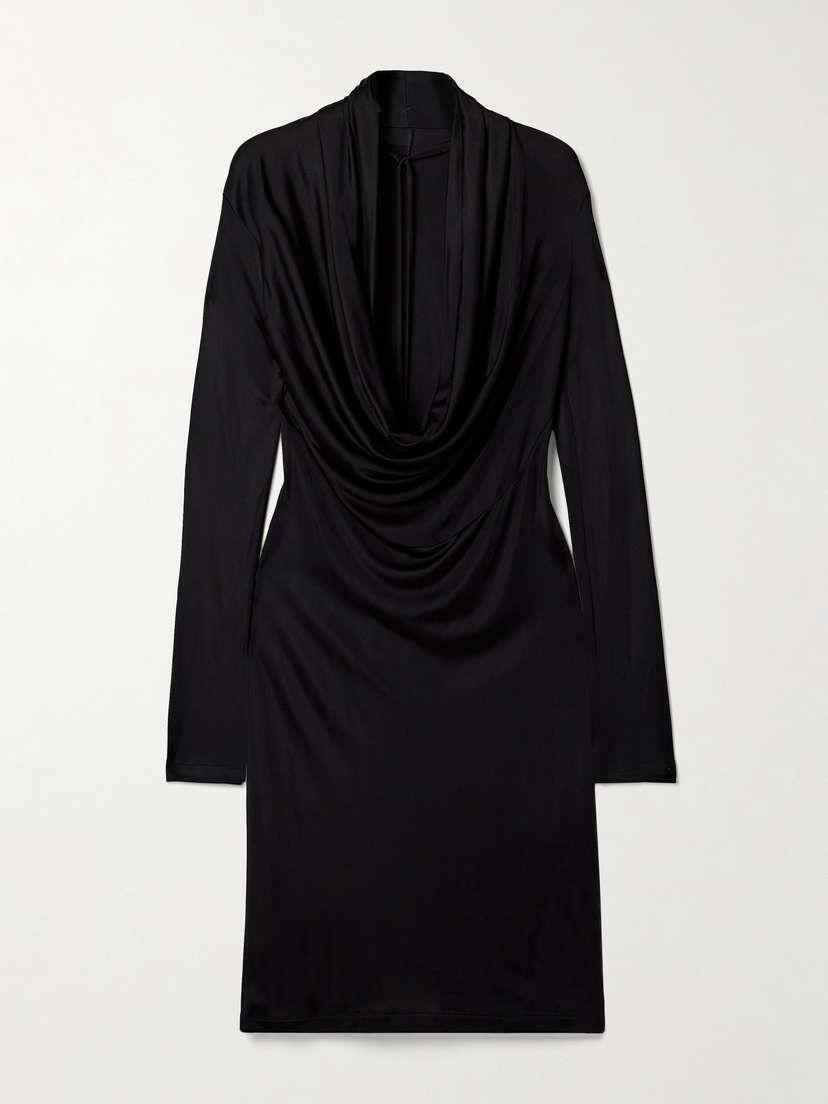 Helmut Lang Draped Satin-jersey Midi Dress