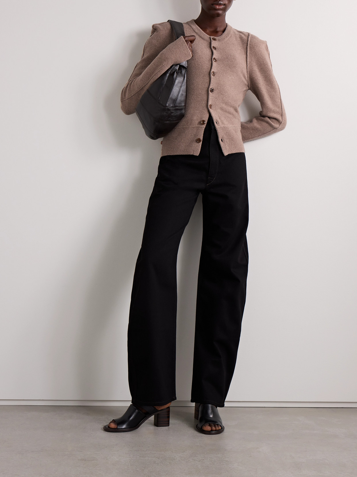Lemaire Wool Cardigan In Neutrals