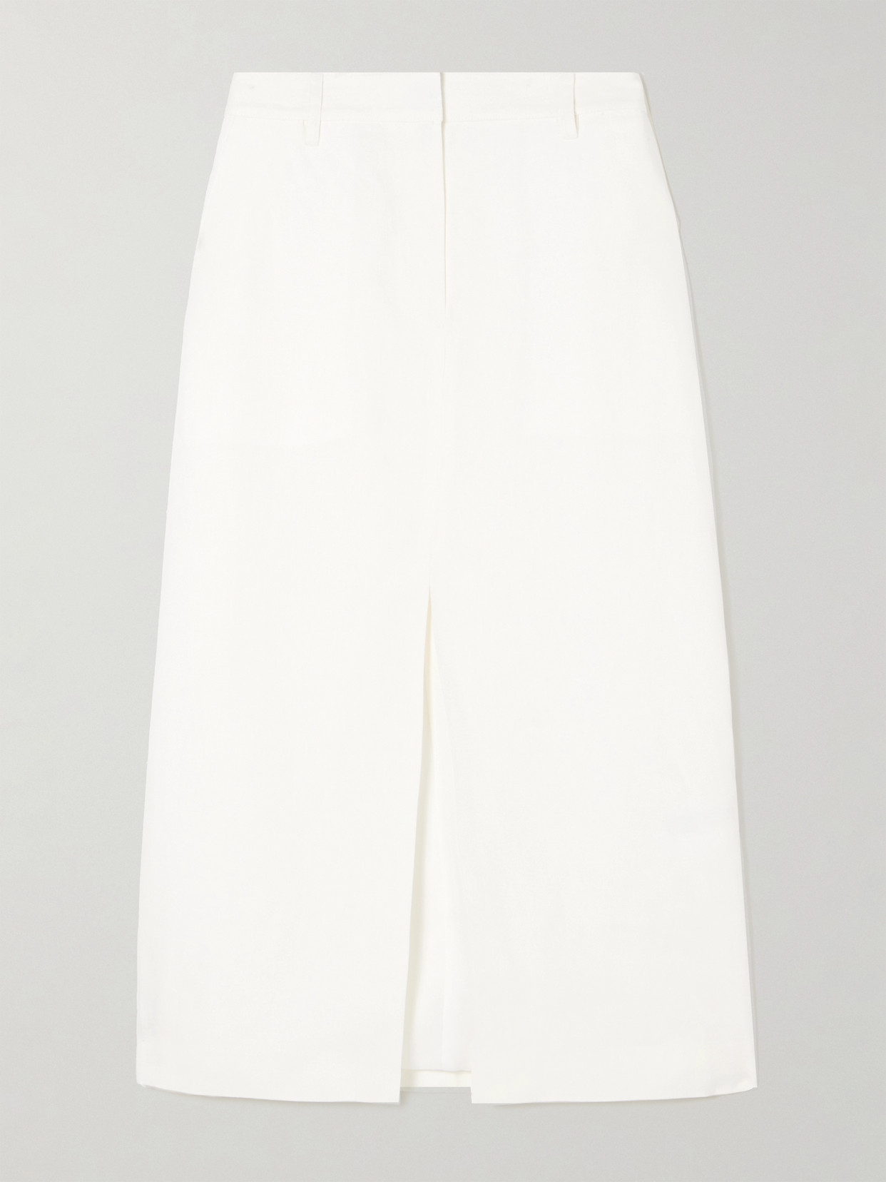 Theory Gale Linen Midi Skirt In White