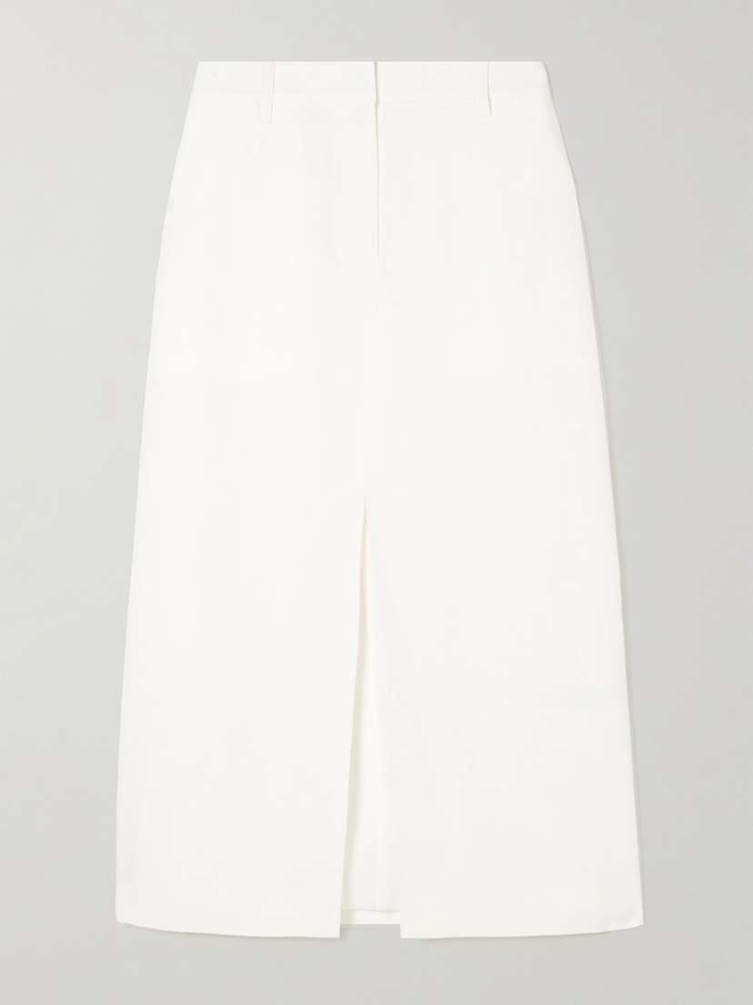 Theory Gale Linen Midi Skirt