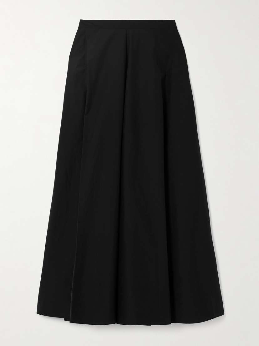 Theory Gathered Cotton-blend Poplin Midi Skirt - x large