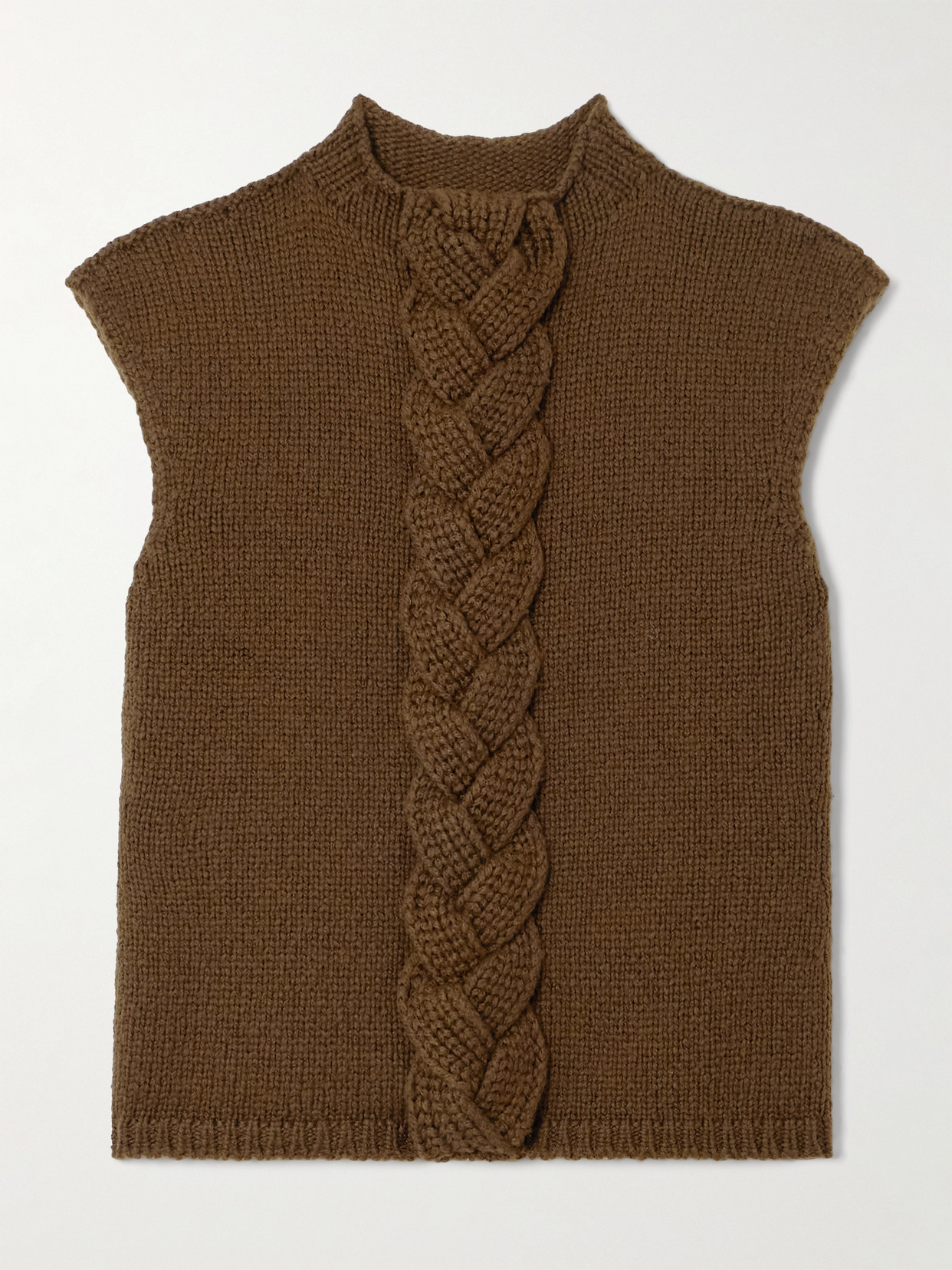 LEMAIRE - Cable-knit Wool-blend Vest - Brown