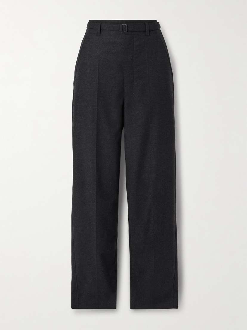 Lemaire Belted Pleated Cashmere-blend Tapered Pants
