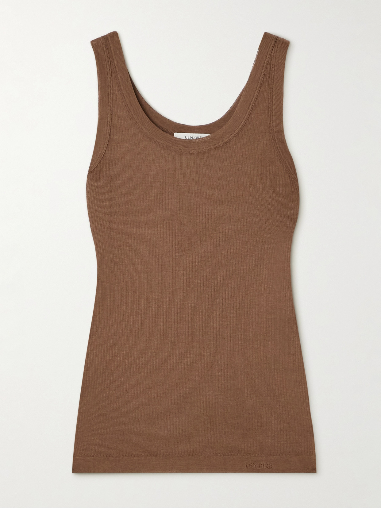 Lemaire Ribbed-knit Tank In Brown
