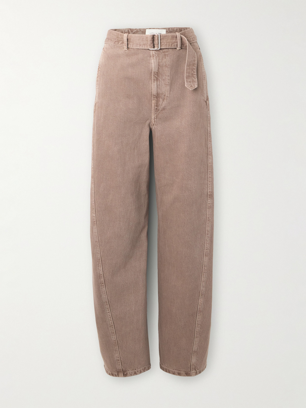 Lemaire Twisted Belted Tapered Jeans In Neutrals
