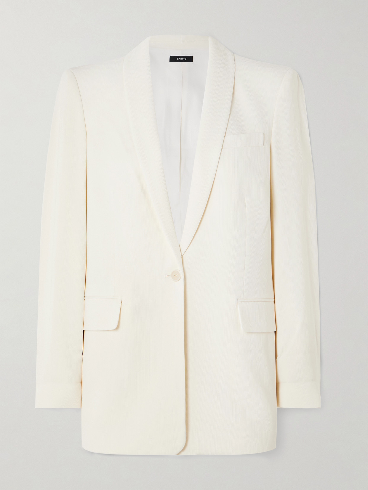 Theory - Plissé-crepe Blazer - Cream