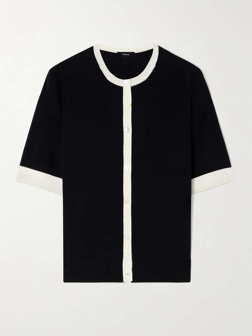 Theory Two-tone Wool Cardigan - x large