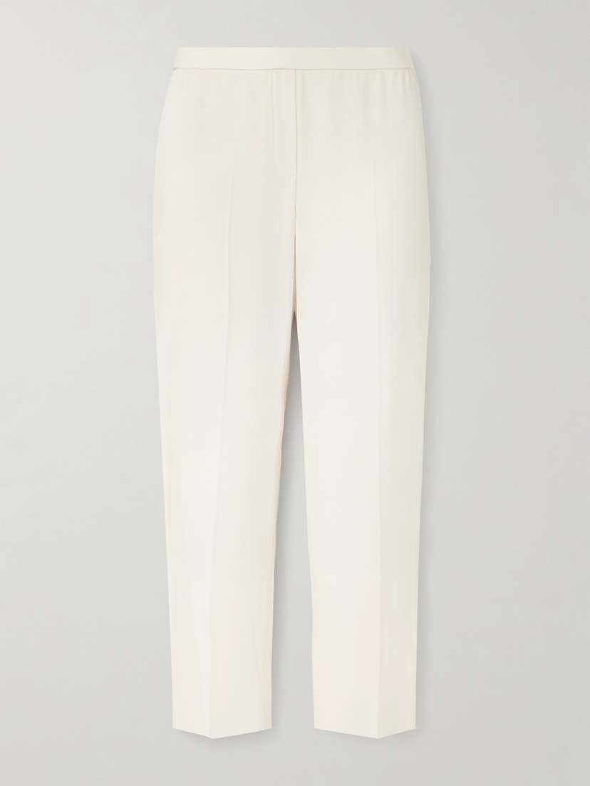Theory Treeca Cropped Plissé-crepe Straight-leg Pants