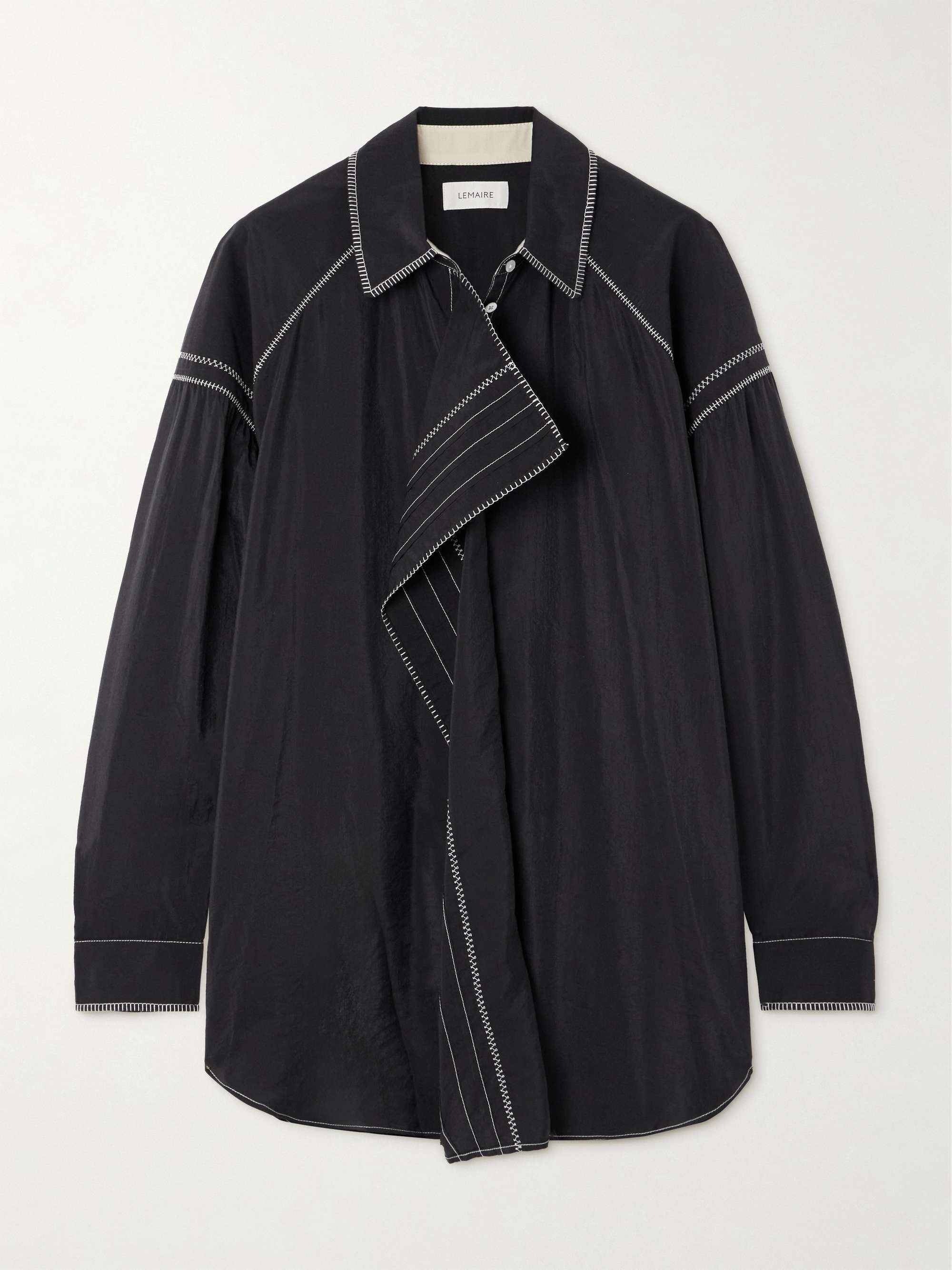 LEMAIRE シルク混 シャツ ドレープ＆刺繍入り | NET-A-PORTER