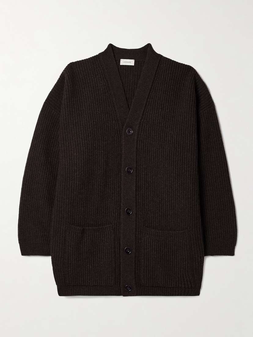Lemaire Oversized Ribbed Wool Cardigan