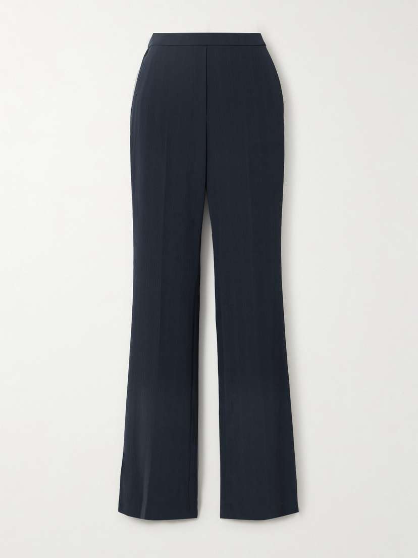 Theory Plissé-crepe Straight-leg Pants