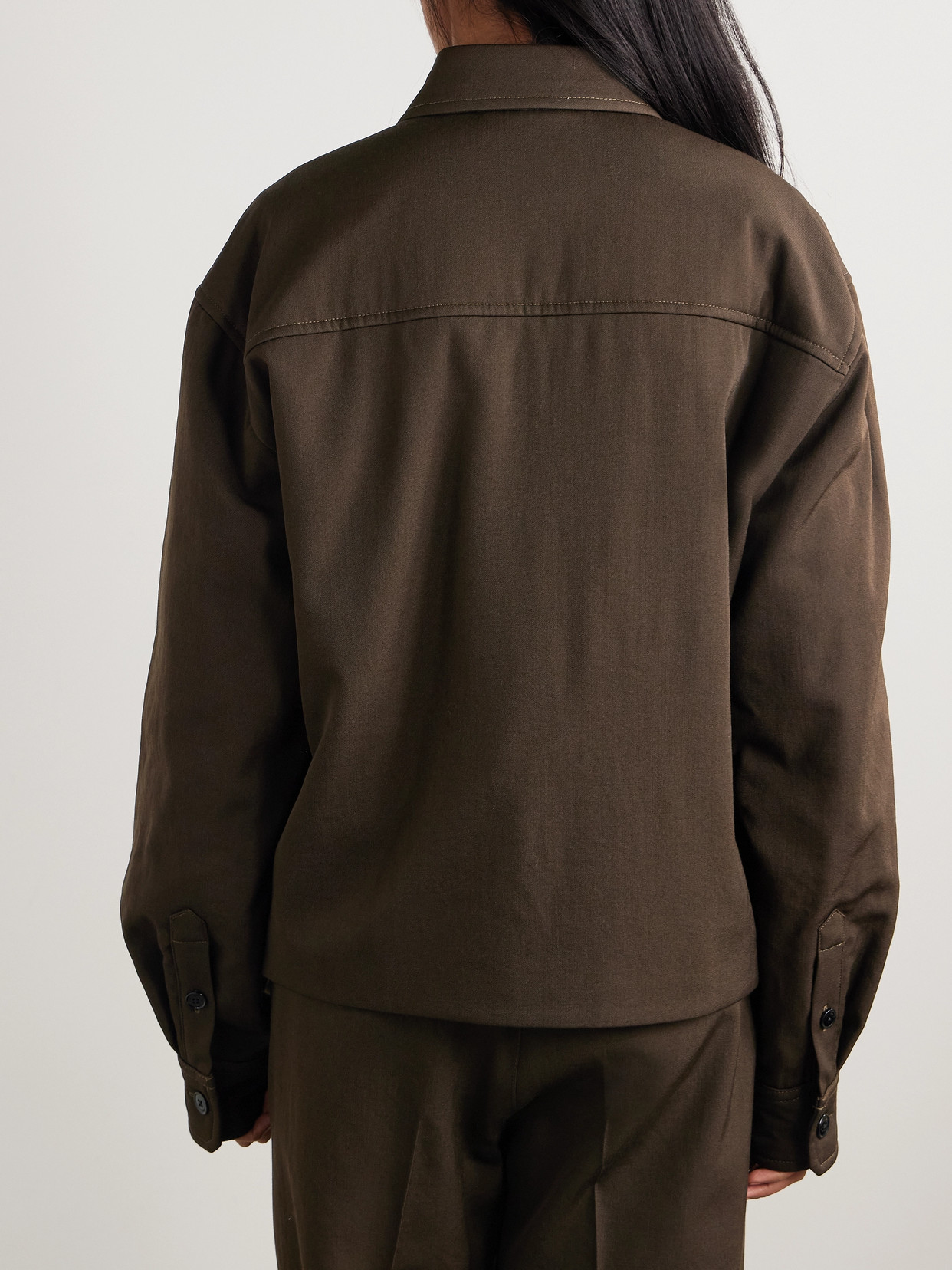 Lemaire Brown Boxy Denim Jacket In Brown