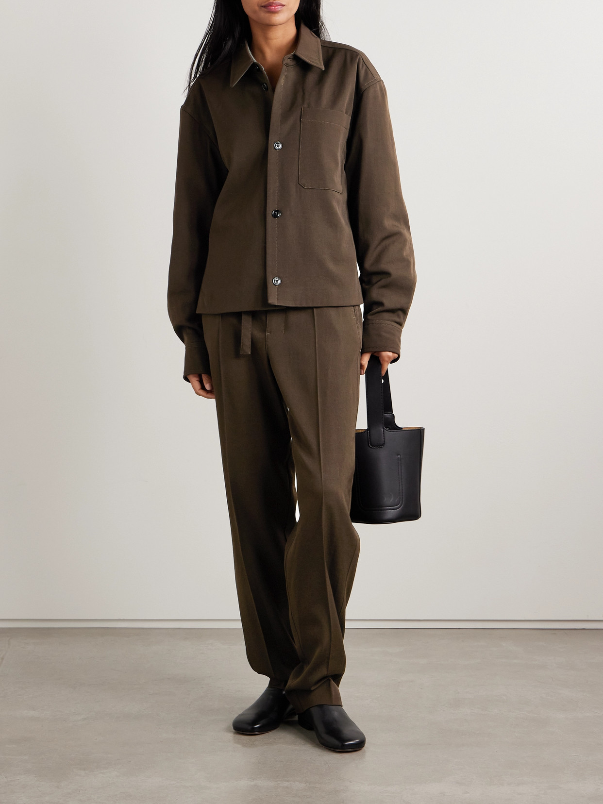 Lemaire Brown Boxy Denim Jacket In Brown