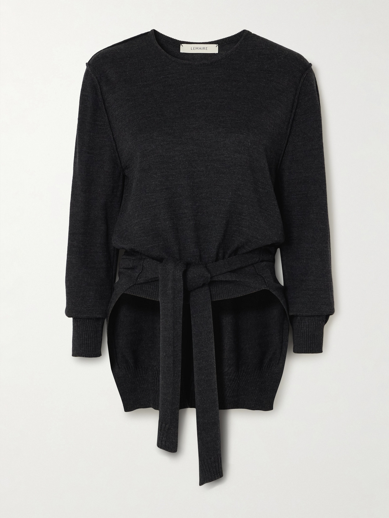 LEMAIRE - Trompe L'oeil Tie-detailed Wool-blend Sweater - Black
