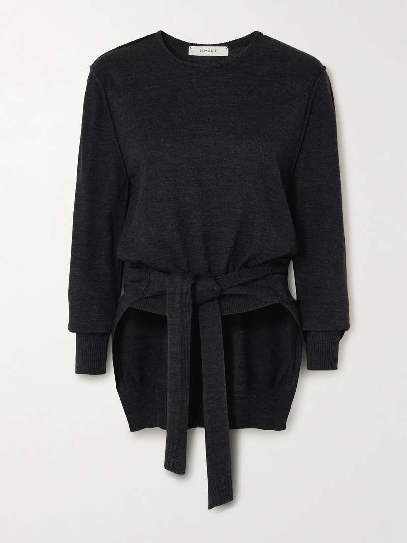 Lemaire Trompe L'oeil Tie-detailed Wool-blend Sweater