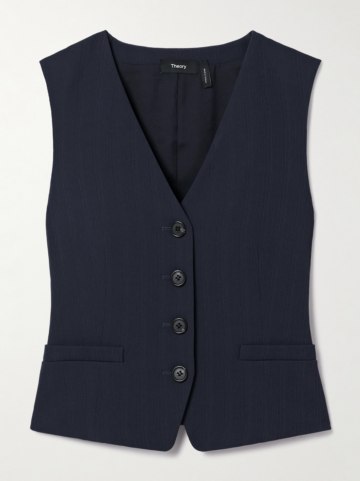 Theory - Embroidered Crepe Vest - Blue