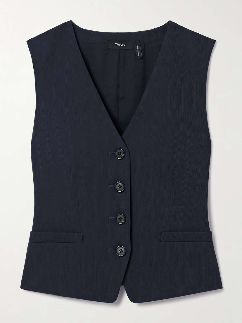 Theory Embroidered Crepe Vest