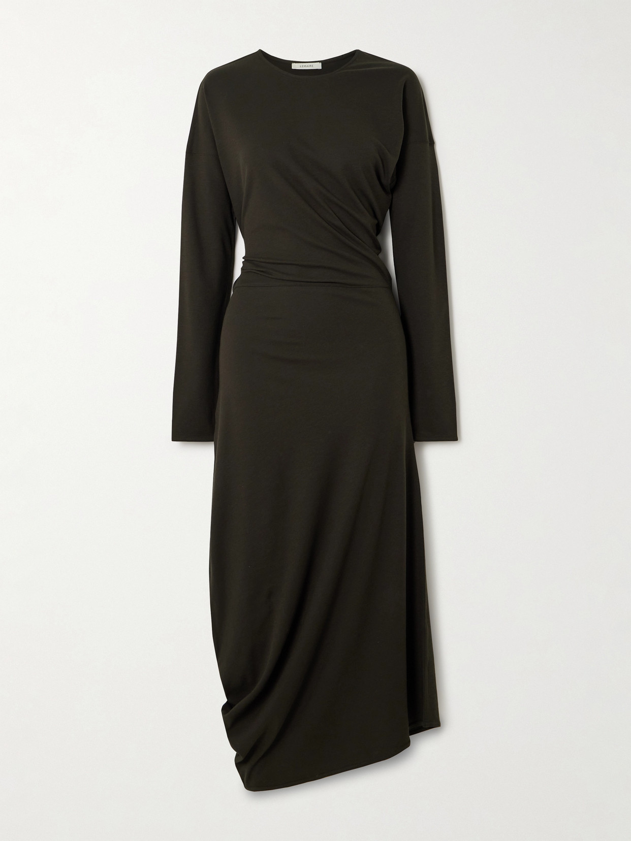 LEMAIRE - Twisted Cotton-jersey Midi Dress - Brown