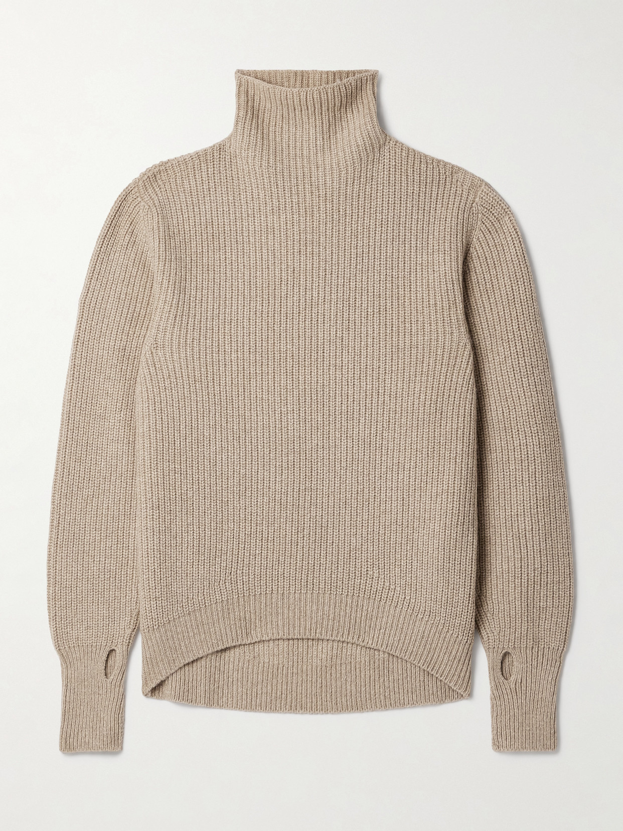 Lemaire Ribbed Alpaca-blend Turtleneck Sweater In Cream