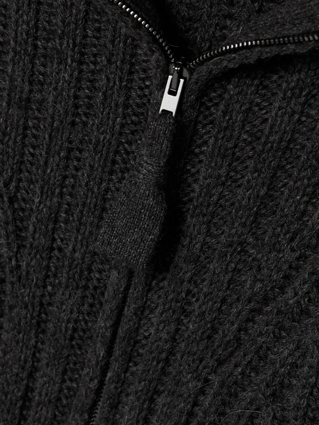 Lemaire Ribbed Alpaca And Yak-blend Cardigan In Black