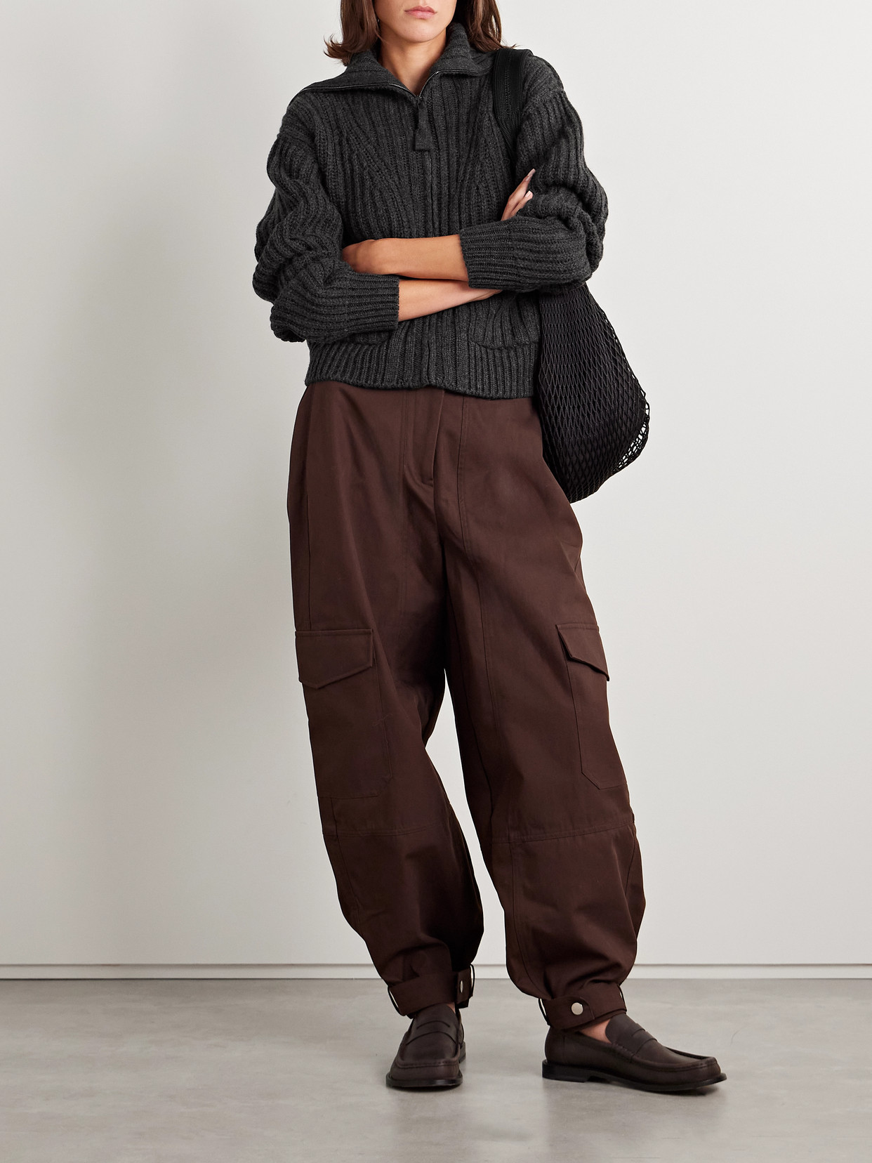 Lemaire Ribbed Alpaca And Yak-blend Cardigan In Black