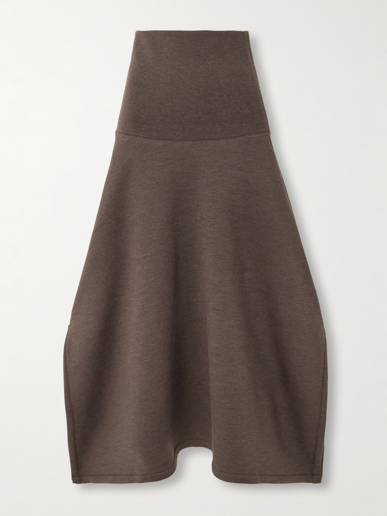 Lemaire Wool And Cotton Midi Skirt In Brown