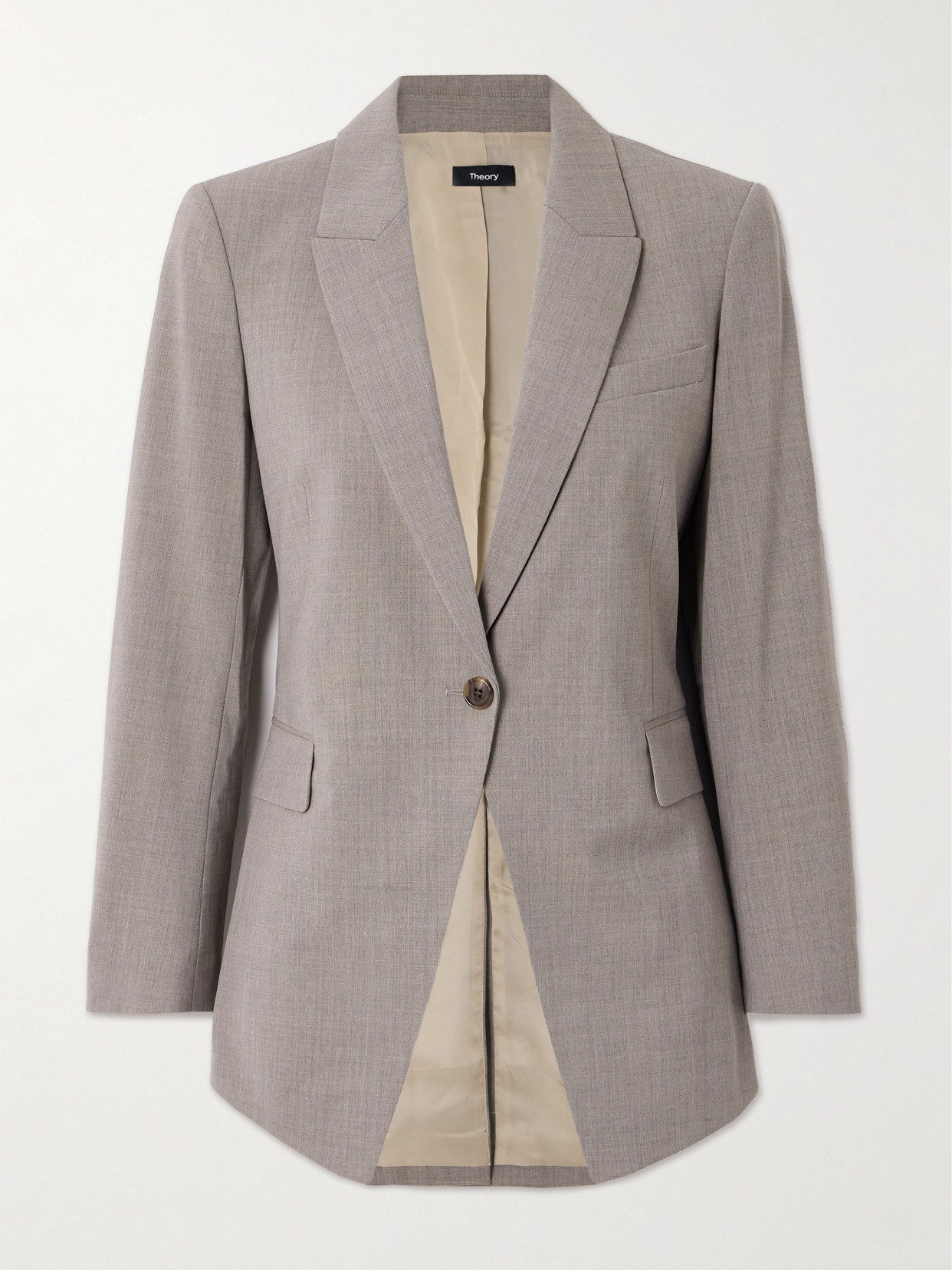 Theory Etiennette Stretch-wool Blazer In Gray