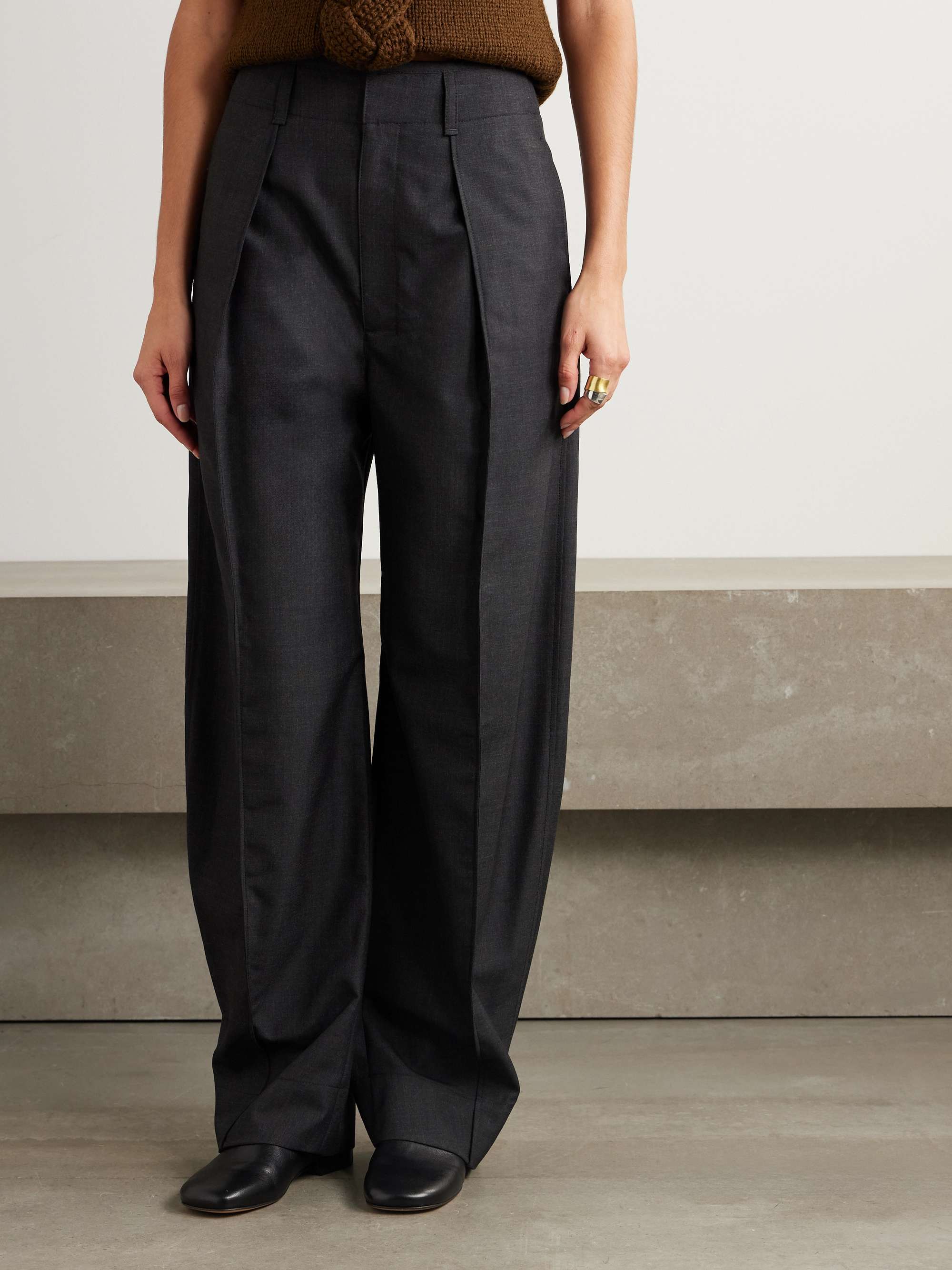 LEMAIRE Pleated grain de poudre wide-leg pants | NET-A-PORTER LEMAIRE Pleated grain de poudre wide-leg pants | NET-A-PORTER
