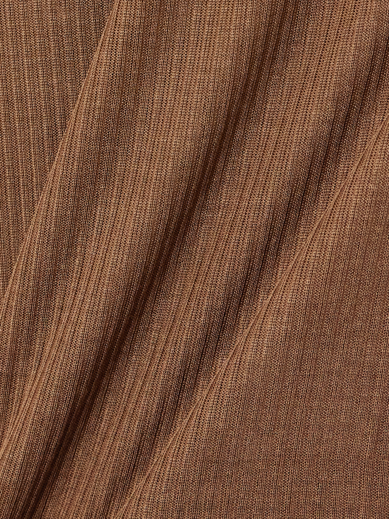 Lemaire Seamless Ribbed-knit Turtleneck Top In Brown
