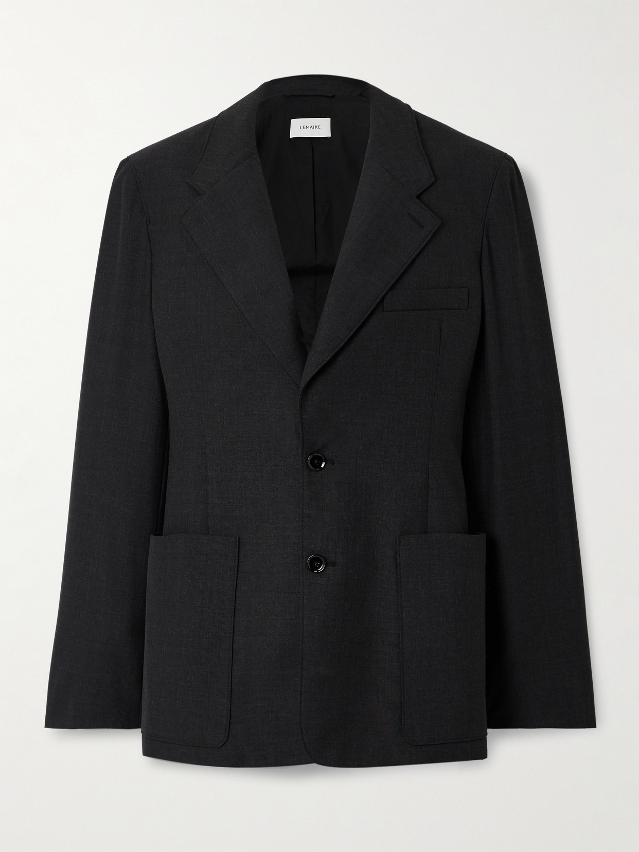 Lemaire Wool-blend Single-breasted Blazer In Black