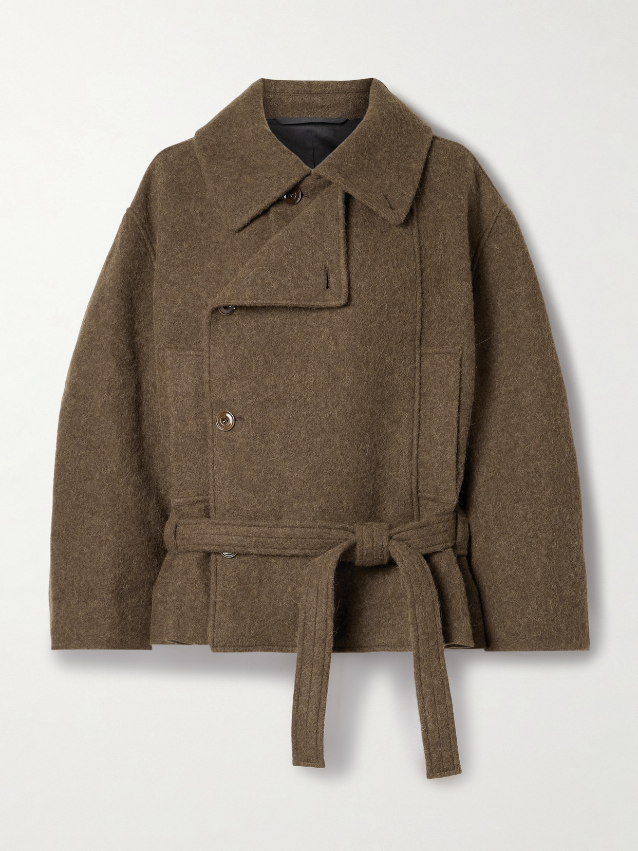 LEMAIRE - Belted Wool And Alpaca-blend Coat - Brown