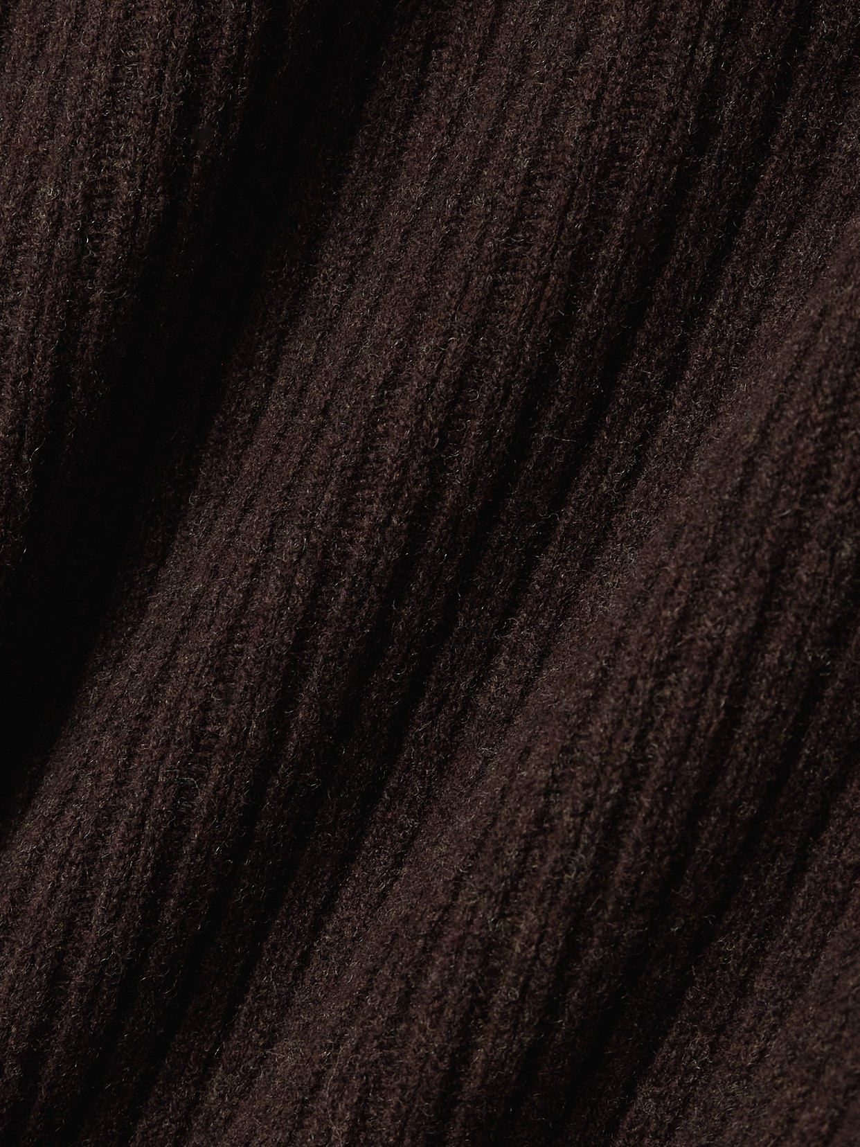 Lemaire Ribbed Wool Turtleneck Mini Dress In Brown