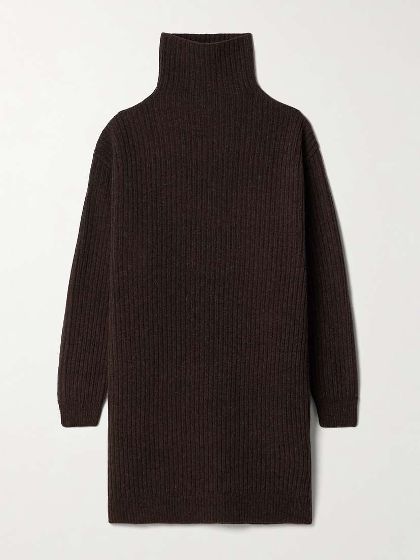 Lemaire Ribbed Wool Turtleneck Mini Dress