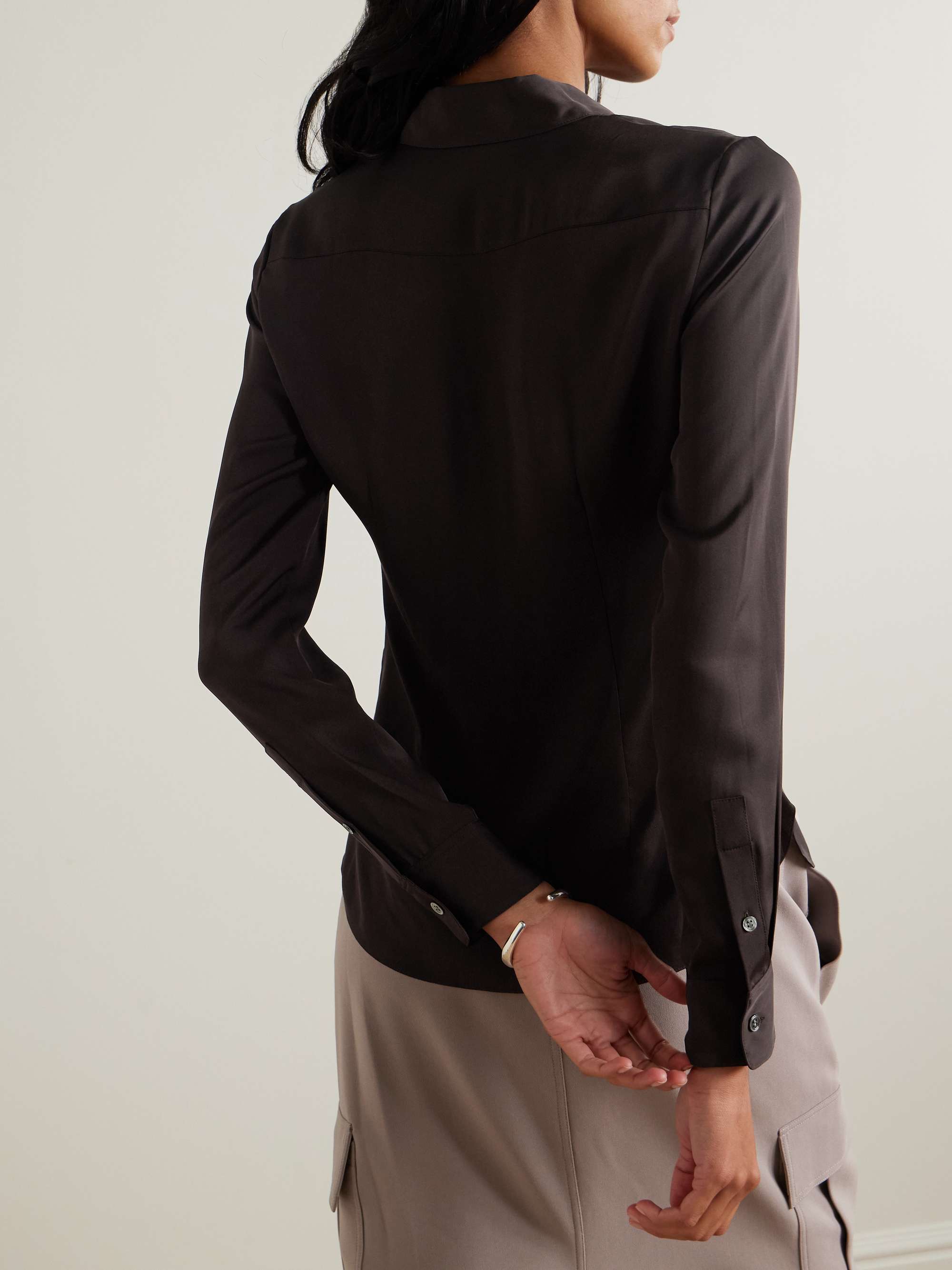 THEORY Silk-charmeuse shirt