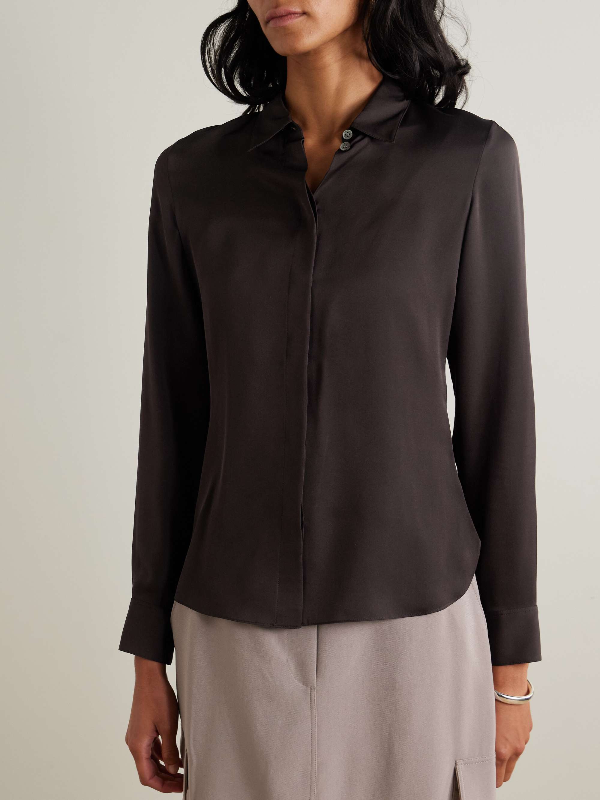 THEORY Silk-charmeuse shirt