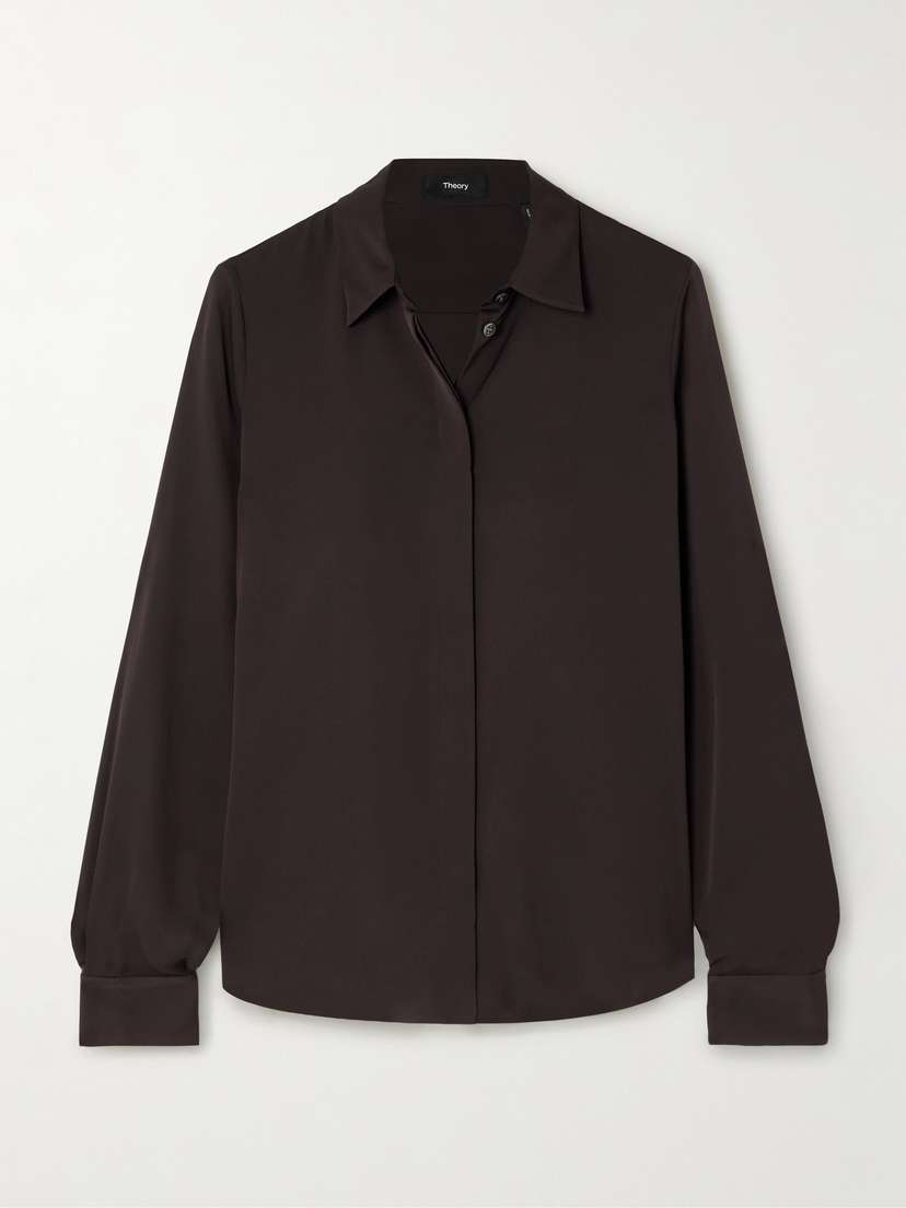 Theory Silk-charmeuse Shirt - x large