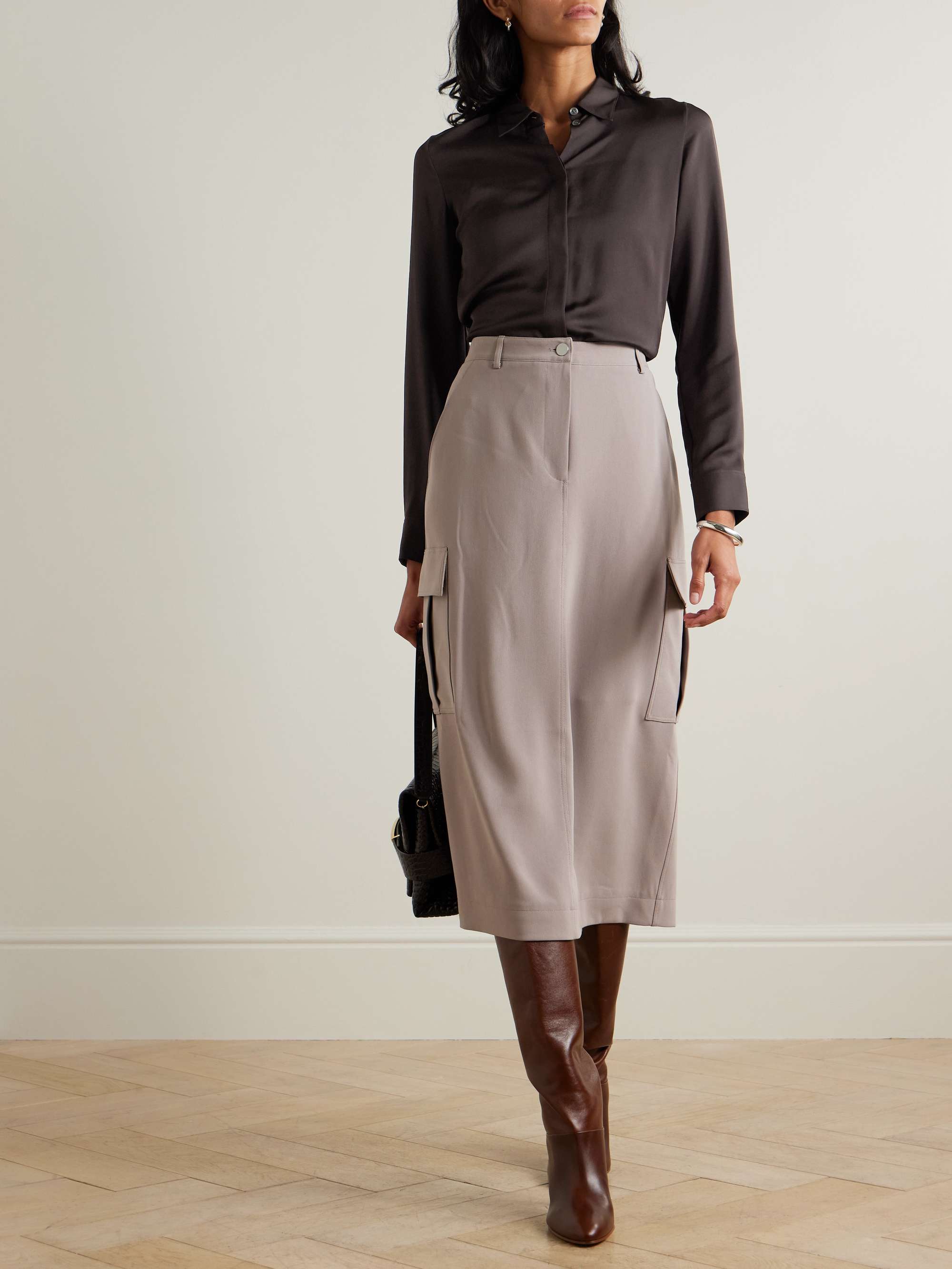 THEORY Silk-charmeuse shirt
