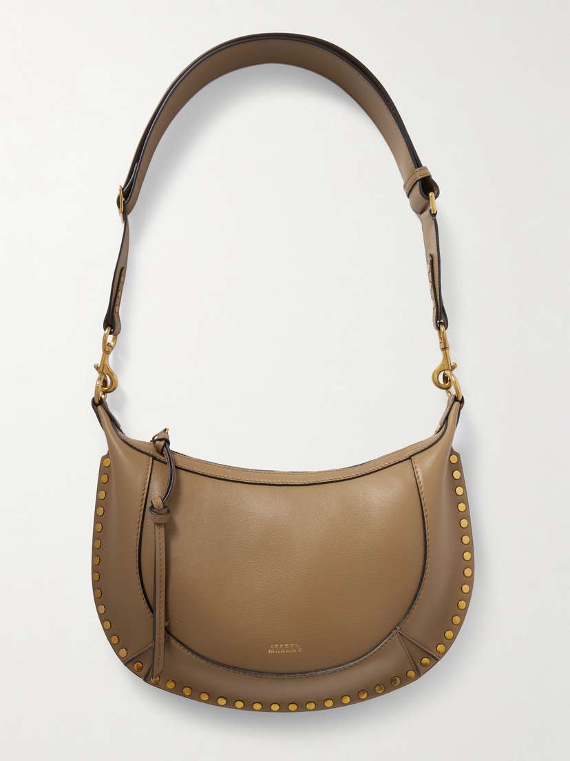 Isabel Marant Oskan Moon Studded Leather Shoulder Bag