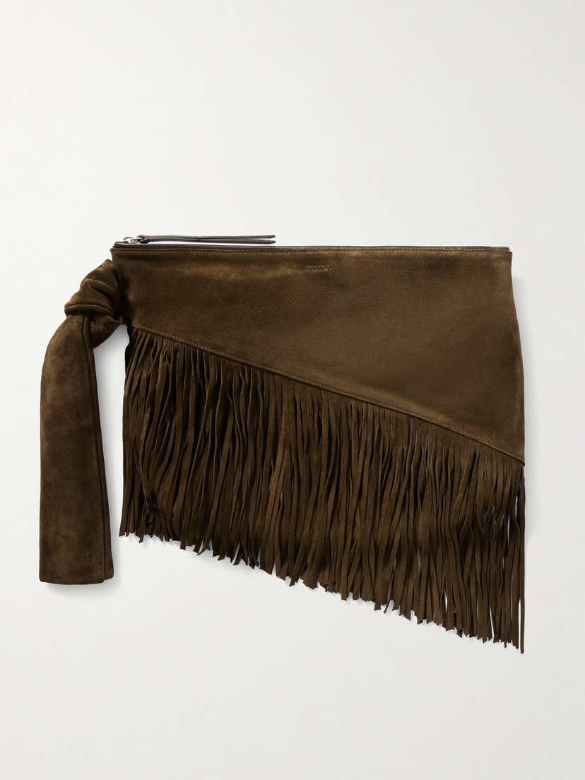 Isabel Marant Faro Fringed Suede Clutch