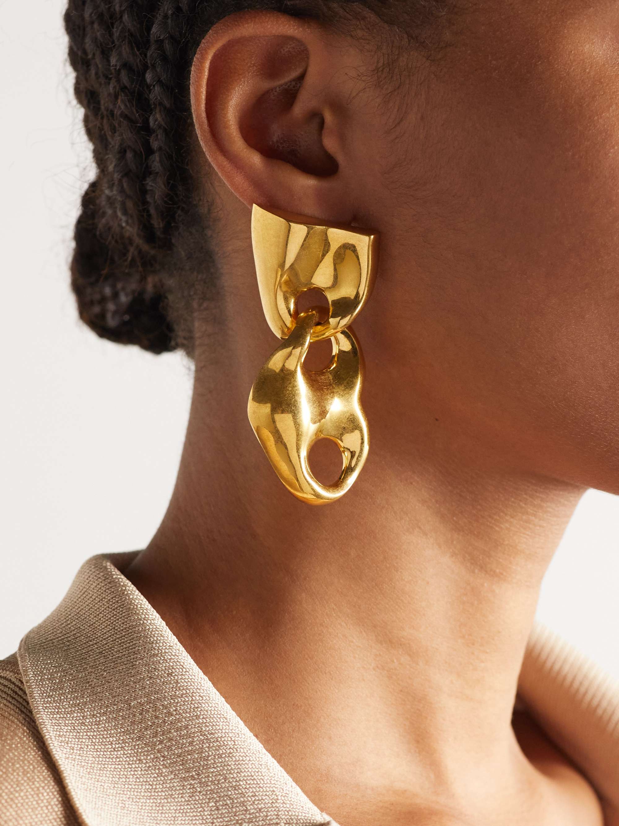 Gold tone earrings