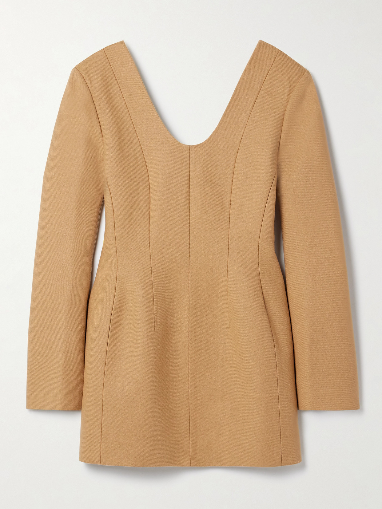 Carven Wool-twill Mini Dress In Natural