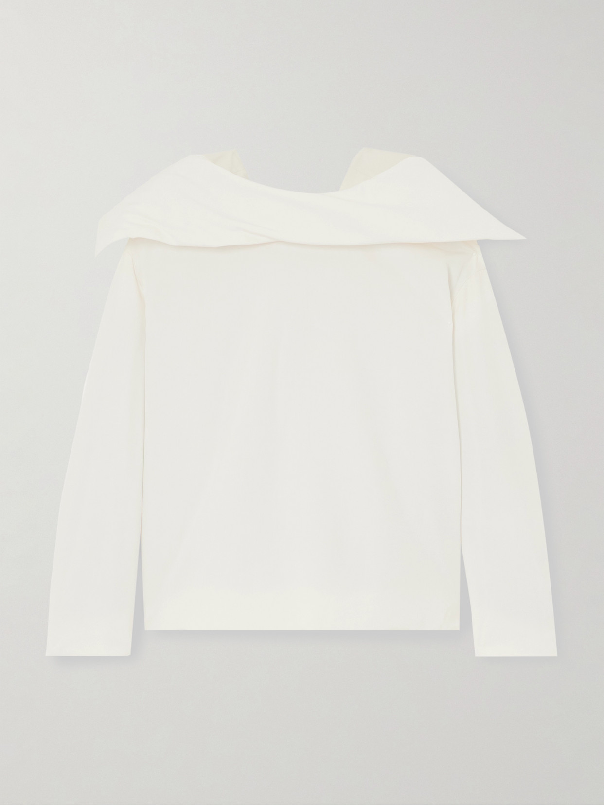 Carven Padded Silk-habotai Blouse In Ecru
