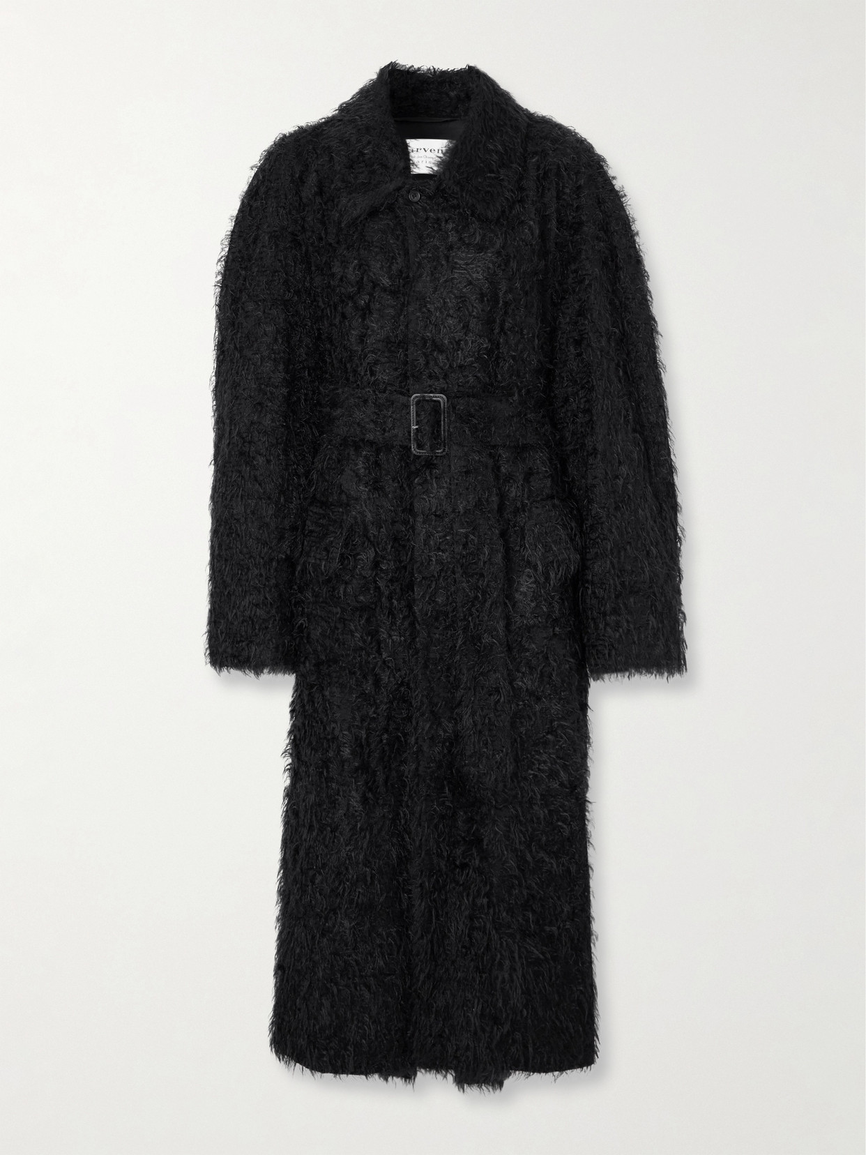 CARVEN BELTED FAUX-SHEARLING COAT