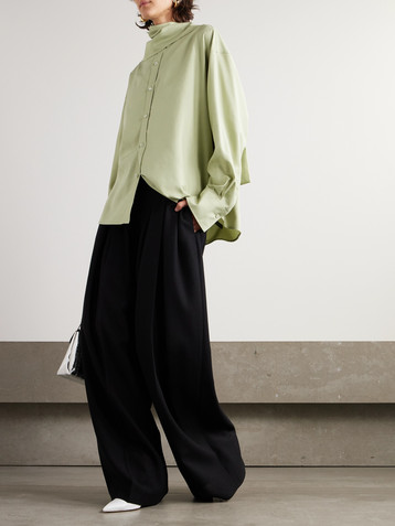 CARVEN Scarf-detailed silk shirt